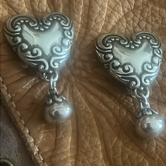 BRIGHTON SILVER HEART EARRINGS - Picture 3 of 9